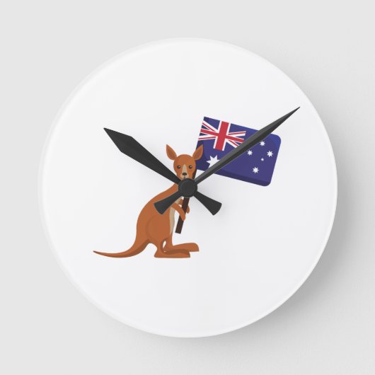 kangoeroe Australië vlag Ronde Klok (Voorkant)