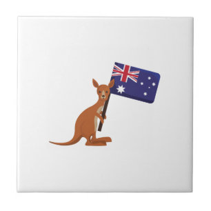kangoeroe australië vlag tegeltje