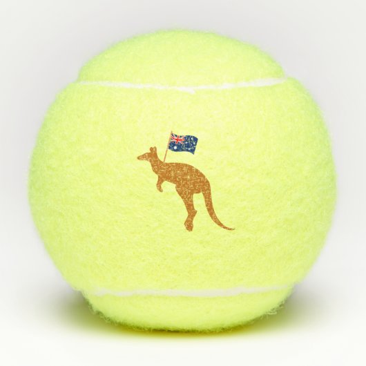 kangoeroe australië vlag tennisballen (Voorkant)