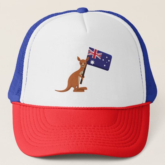 kangoeroe australië vlag trucker pet (Voorkant)