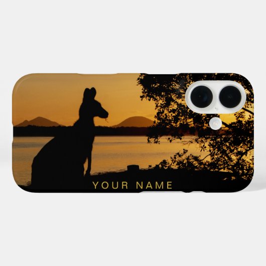 Kangoeroe Australië Zwart & Goud Zonsondergang Sil Case-Mate iPhone Case (Achterkant (horizontaal))