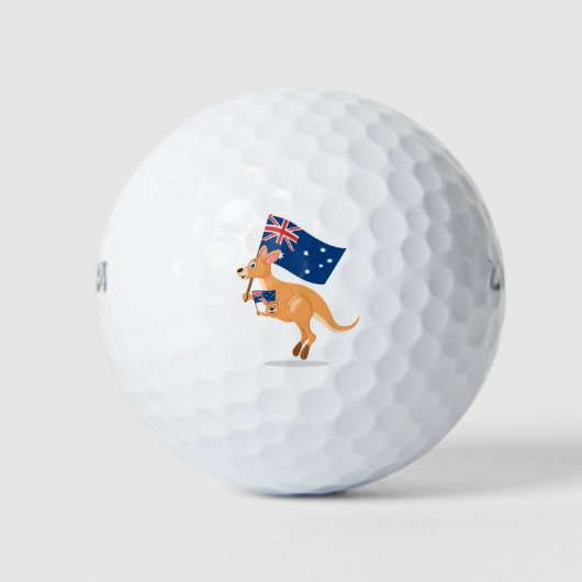 kangoeroe australische vlag golfballen (Voorkant)