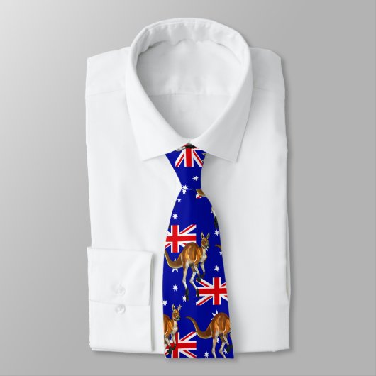 Kangoeroe Australische Vlag Patroon Stropdas (Gebonden)