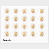 Kangoeroe Baby shower Neutral Yellow Dank u Ronde Sticker (Vel)