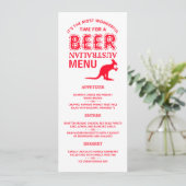 Kangoeroe bier, Australisch kerstmenu Kaart (Staand voorkant)