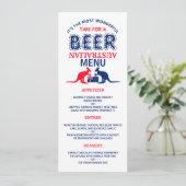 Kangoeroe bier, Australische vlag, kerstmenu Kaart (Staand voorkant)