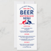 Kangoeroe bier, Australische vlag, kerstmenu Kaart (Voorkant)