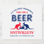 Kangoeroe bier, Australische vlag, Kerstmis Bier Etiket (Enkel label)