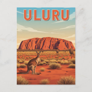 Kangoeroe bij Uluru Australië Briefkaart