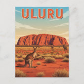 Kangoeroe bij Uluru Australië Briefkaart (Voorkant)