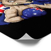 Kangoeroe Boksen Australische Vlag Liefde Australi Poster (Hoek)
