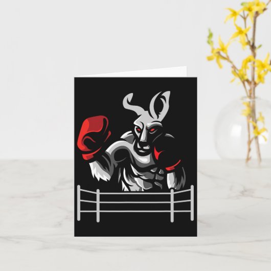 Kangoeroe - Boksen Kickboxer Kickboksen Fan Kaart (Gele Bloem)