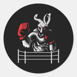 Kangoeroe - Boksen Kickboxer Kickboksen Fan Ronde Sticker