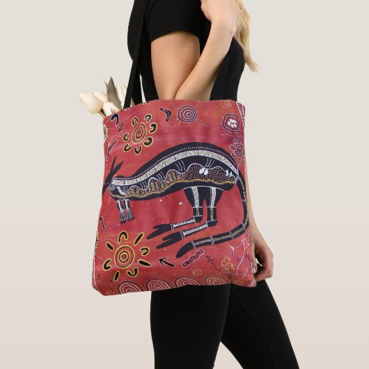 Kangoeroe dromen Aboriginal Canvas tas (Dichtbij)