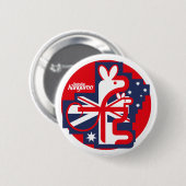 Kangoeroe en Australische vlag Ronde Button 5,7 Cm (Voorkant /achterkant)