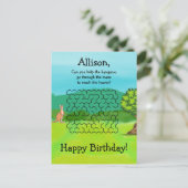 Kangoeroe en Bladeren Doolhof Verjaardagsansichtka Briefkaart (Staand voorkant)