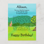 Kangoeroe en Bladeren Doolhof Verjaardagsansichtka Briefkaart (Voorkant)