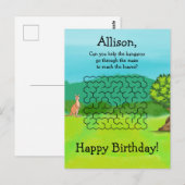 Kangoeroe en Bladeren Doolhof Verjaardagskaarten Briefkaart (Voorkant / Achterkant)