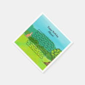 Kangoeroe en bladeren Maze Verjaardag Papier Serve Servet (Hoek)
