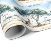 Kangoeroe en Emu Kerstboom Bubbels Cadeaupapier (Rol Hoek)