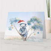 Kangoeroe en Emu Kerstmis Gumtree Ballen Kaart (Achterkant)