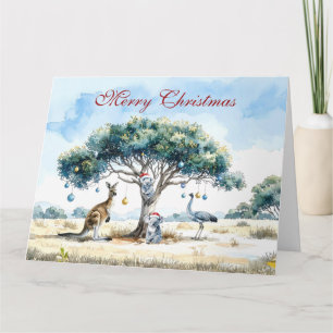 Kangoeroe en Emu Kerstmis Gumtree Ballen Kaart