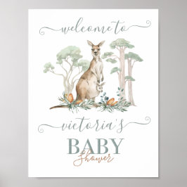 Kangoeroe en Joey Baby shower Welkomstbord Poster