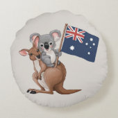 Kangoeroe en Koala Rond Kussen (Achterkant)