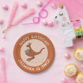 Kangoeroe en koala's gepersonaliseerde cartoon ver papieren bordje (Feest)