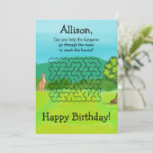 Kangoeroe en laat doolhof verjaardagskaarten feestdagenkaart (Staand voorkant)