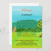 Kangoeroe en laat doolhof Verjaardagsuitnodigingen Kaart (Voorkant / Achterkant)