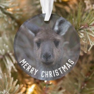 Kangoeroe Gezicht Australië Vrolijk Kerstfeest Ornament