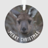 Kangoeroe Gezicht Australië Vrolijk Kerstfeest Ornament (achterkant)