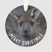 Kangoeroe Gezicht Australië Vrolijk Kerstfeest Ornament (voorkant)