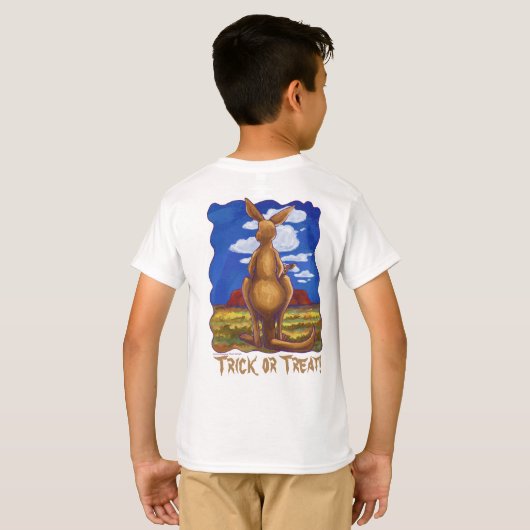 Kangoeroe Halloween T-shirts voor en achter (Achterkant volledig)