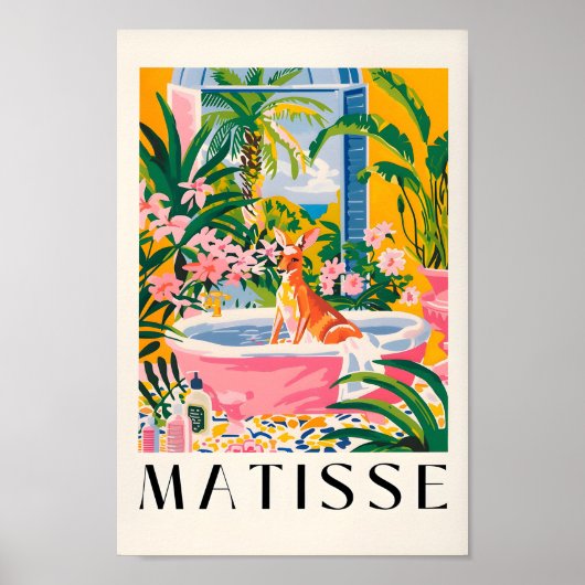 Kangoeroe in bad Art Print, Maximalist Decor, H Poster (Voorkant)