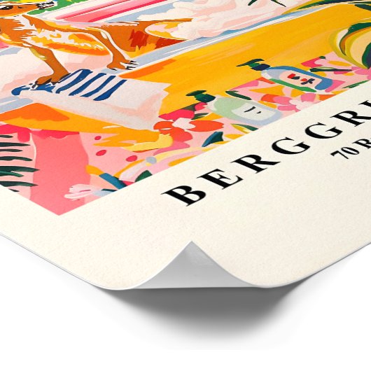 Kangoeroe in bad kunst print, dopamine kunst, grap poster (Hoek)