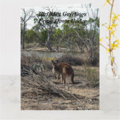 Kangoeroe in de Billabong, Jumbo Verjaardag Kaart, Kaart (Gele Bloem)