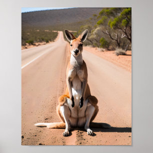 Kangoeroe in de Outback Poster