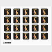 Kangoeroe in eenvoudig gothic boksen vierkante sticker (Vel)