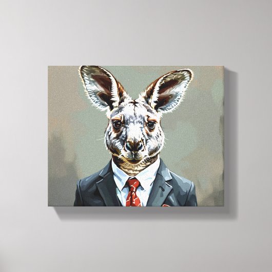 Kangoeroe in pak canvas kunst (Voorkant)