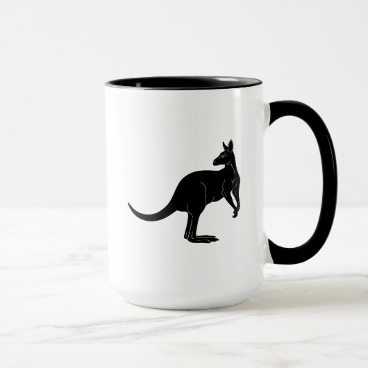 Kangoeroe in zwarte kleur minimalisme mok (Rechts)