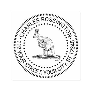  Kangoeroe & Joey Tekennaam Adres Zelfinktende Stempel