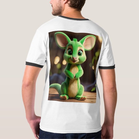 Kangoeroe Joyride: Speelse kangoeroe die oversprin T-shirt (Achterkant volledig)