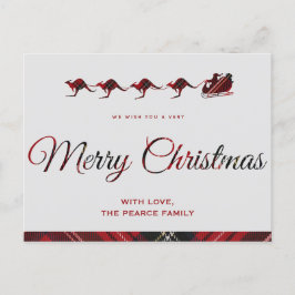 Kangoeroe Kerstkaarten, Kerstman slee Australisch Briefkaart
