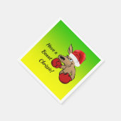 Kangoeroe Kerstman Australisch Kerstfeest  Servet (Hoek)