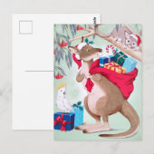 Kangoeroe Kerstmis - Australische Kerstmis Kunst Briefkaart (Voorkant / Achterkant)