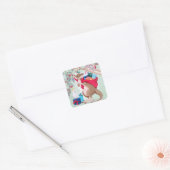 Kangoeroe Kerstmis - Australische Kerstmis Kunst Vierkante Sticker (Envelop)