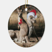 Kangoeroe Kerstmis in het Lucky Land Keramisch Ornament (Links)