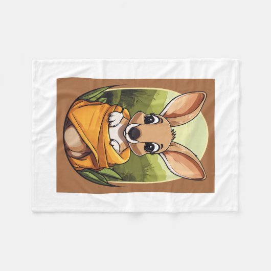 Kangoeroe-kind Fleece Deken (Voorkant (Horizontaal))
